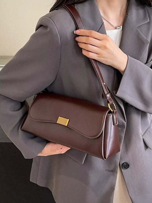 Émeline Leather Flap Shoulder Bag