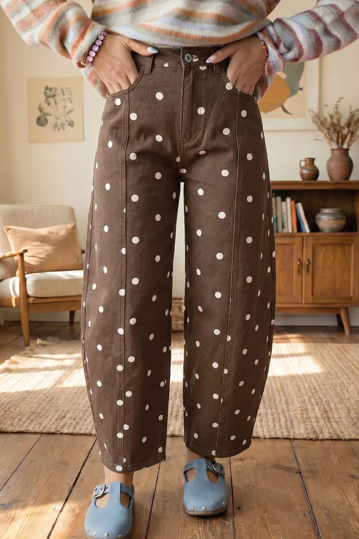 Anaëlle Polka-Dot Barrel Jeans