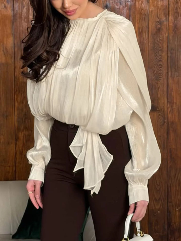 Blouse Zéphira – manches longues à nœud