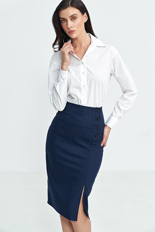 Alméline Striped Midi Skirt