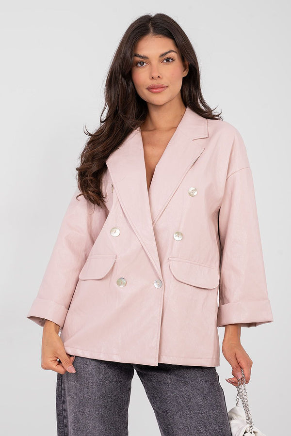Blazer Kalyss en similicuir à double boutonnage