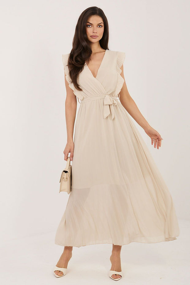 Robe Pélya midi plissée cache-cœur