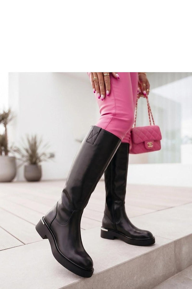 Ginélya Black Knee-High Boots