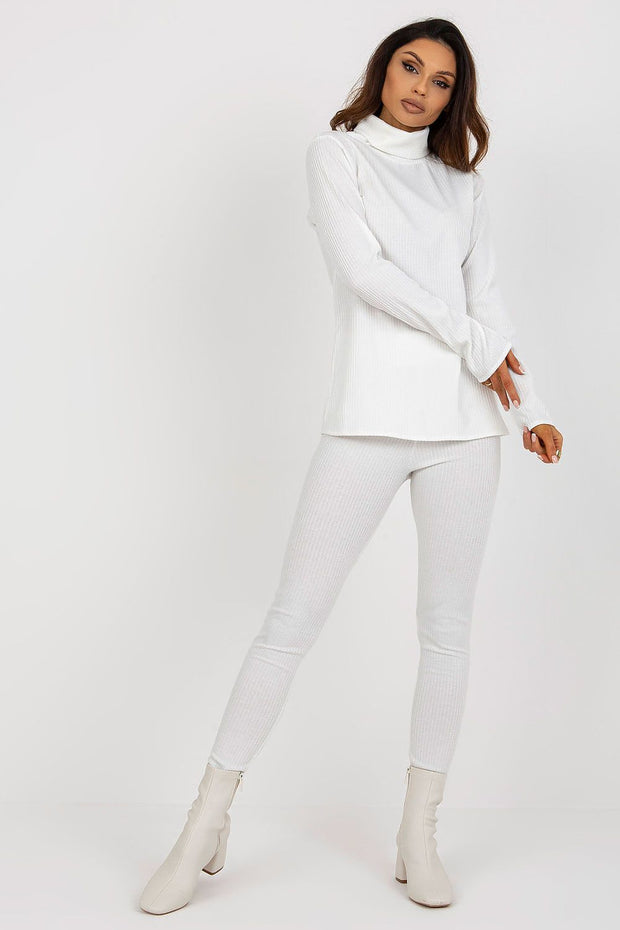 Blouse Lorélya col roulé côtelée
