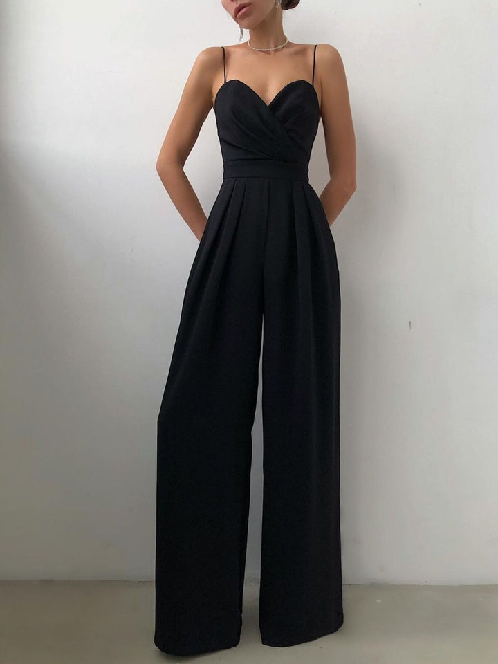 Combinaison Nérissa pantalon large à fines bretelles