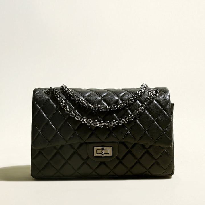 Rosalie Black Quilted Lambskin Leather Bag