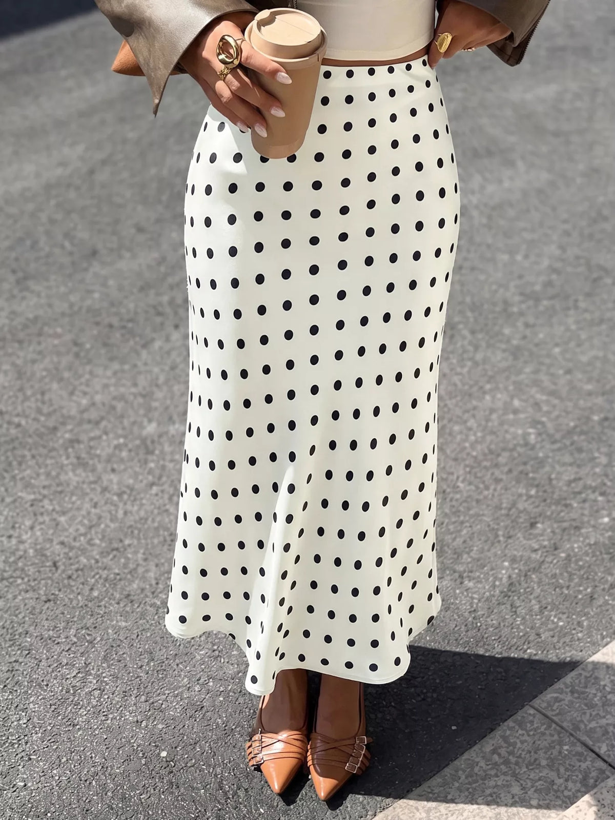 Jupe midi Zoé à pois – photo produit 1