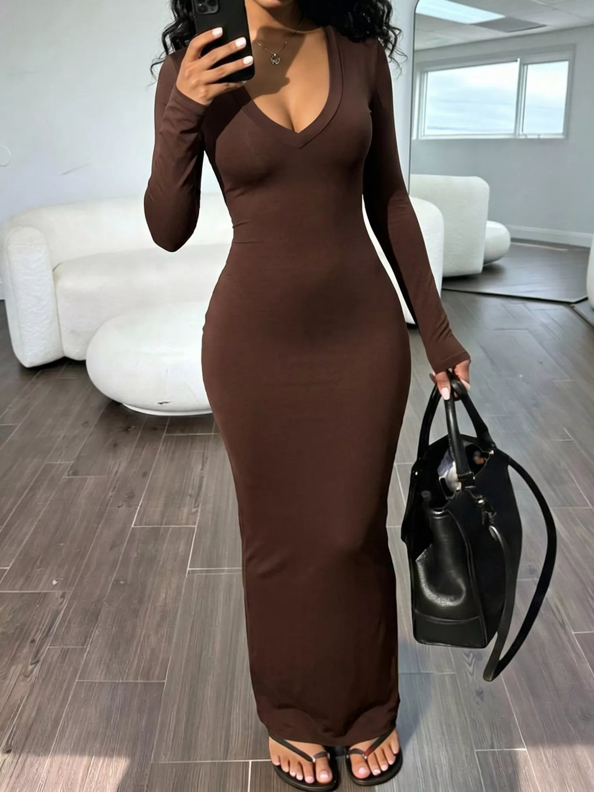Robe longue Amaya drapée – photo produit 2