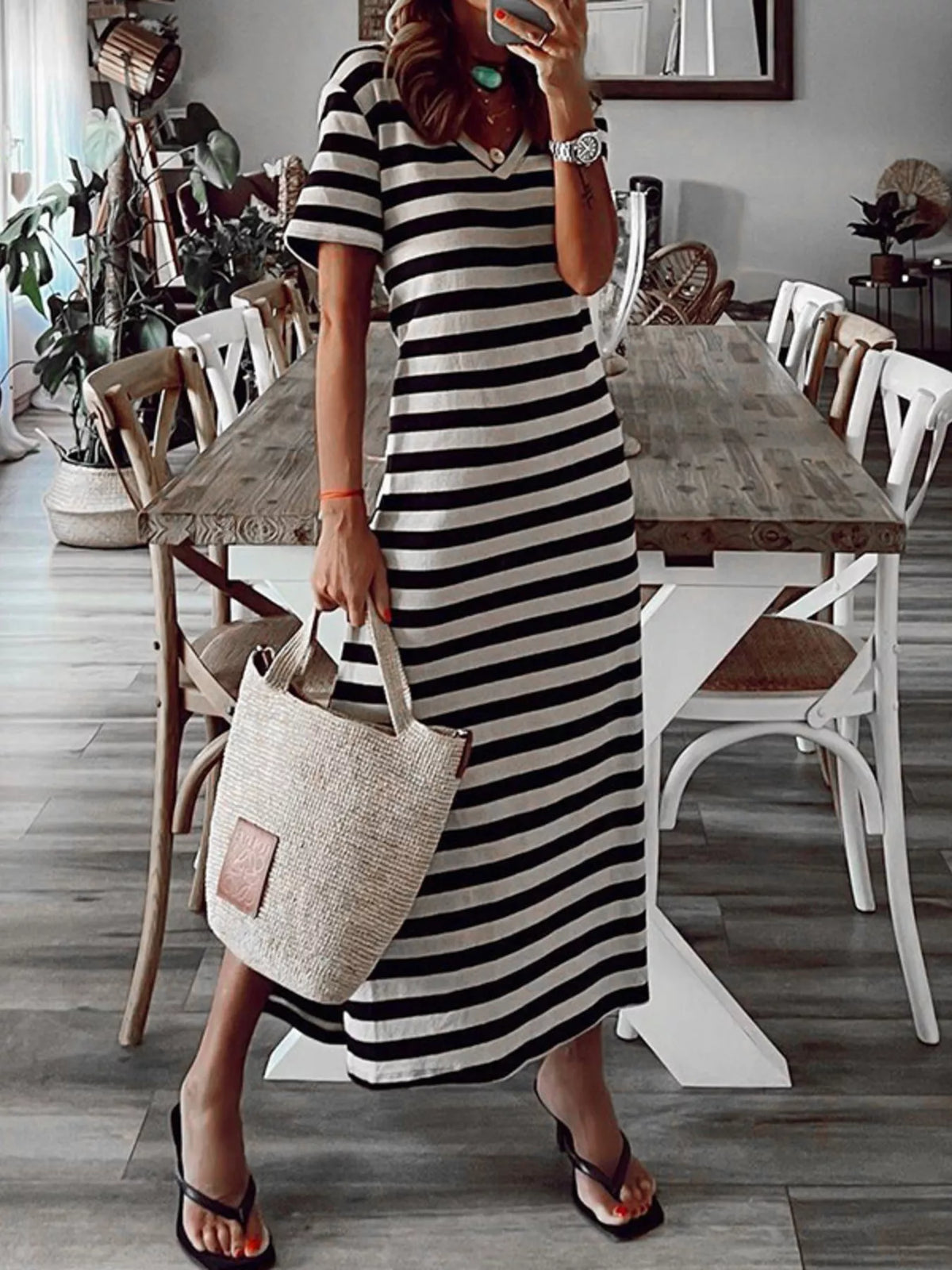 Robe midi Camille rayée – photo produit 4