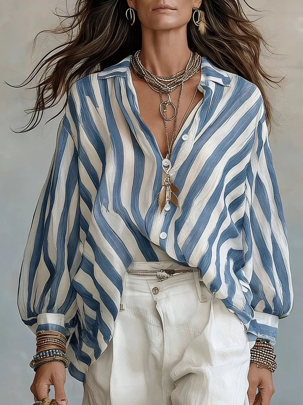 Chemise Maya rayée ample – photo produit 4