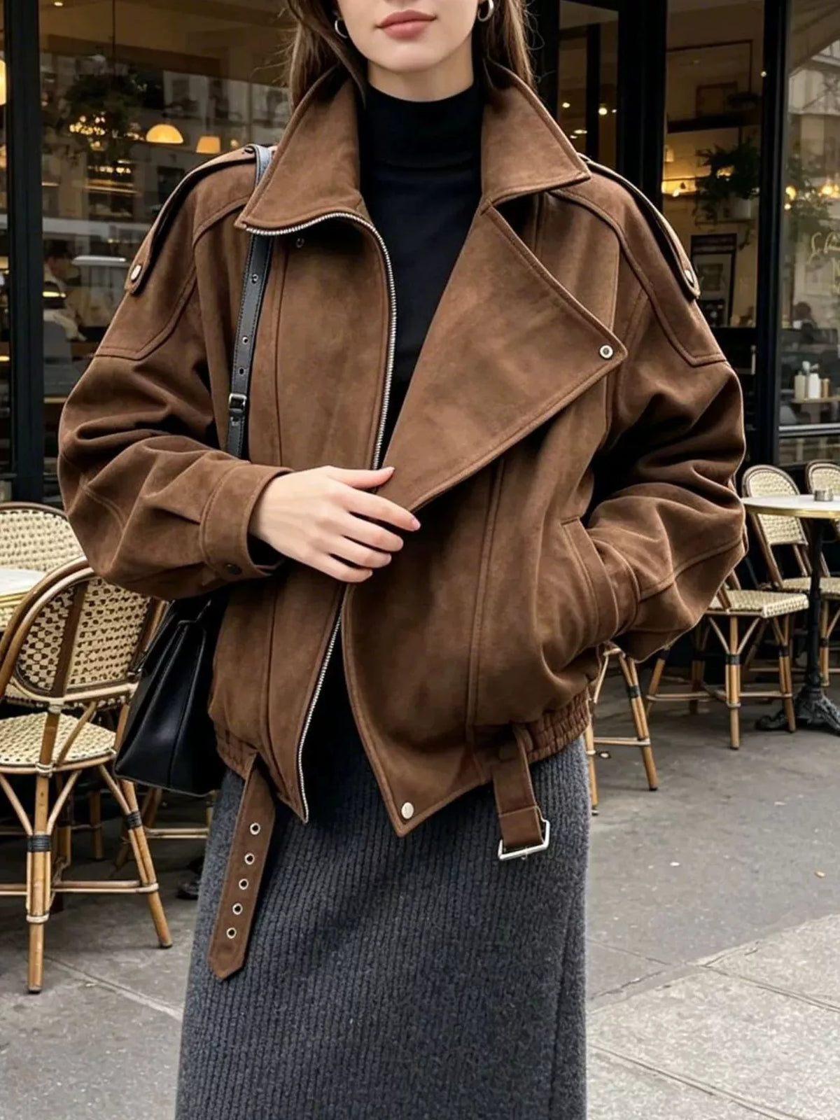 Veste moto Camille zippée – photo produit 1
