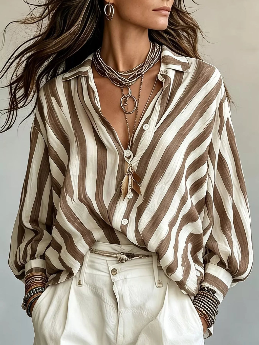 Chemise Maya rayée ample – photo produit 1