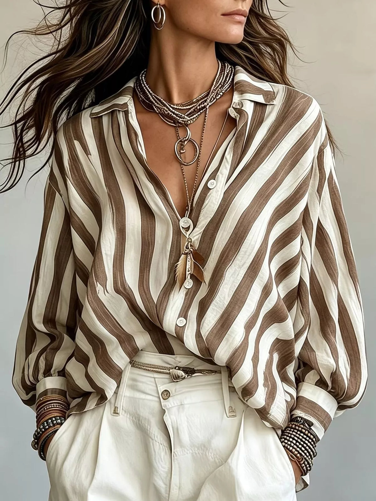 Chemise Maya rayée ample – photo produit 1