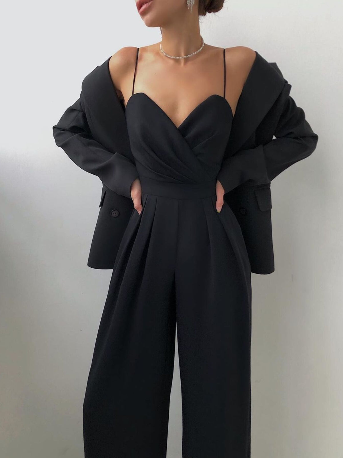 Combinaison Néria – pantalon large à fines bretelles grande taille – photo produit 2