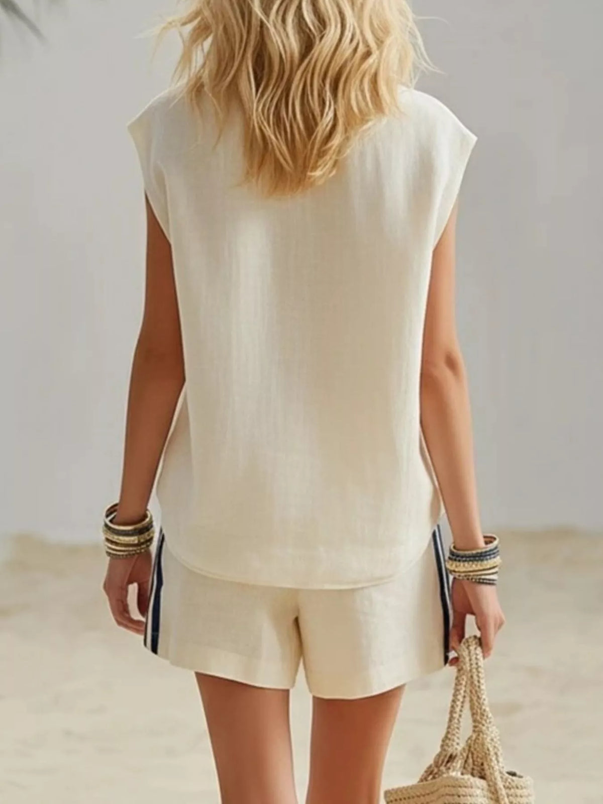 Ensemble Céleste top zippé et short – photo produit 3