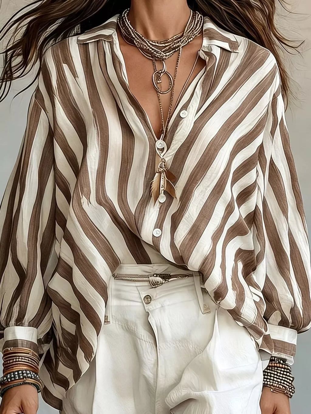 Chemise Maya rayée ample – photo produit 2