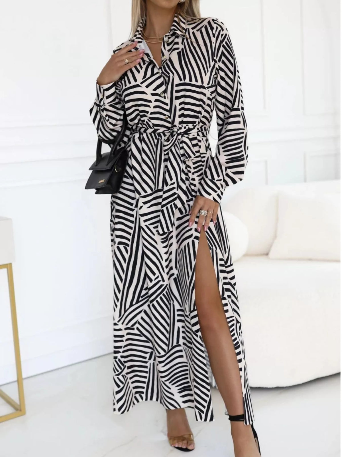 Robe chemise Shamara géométrique – photo produit 2