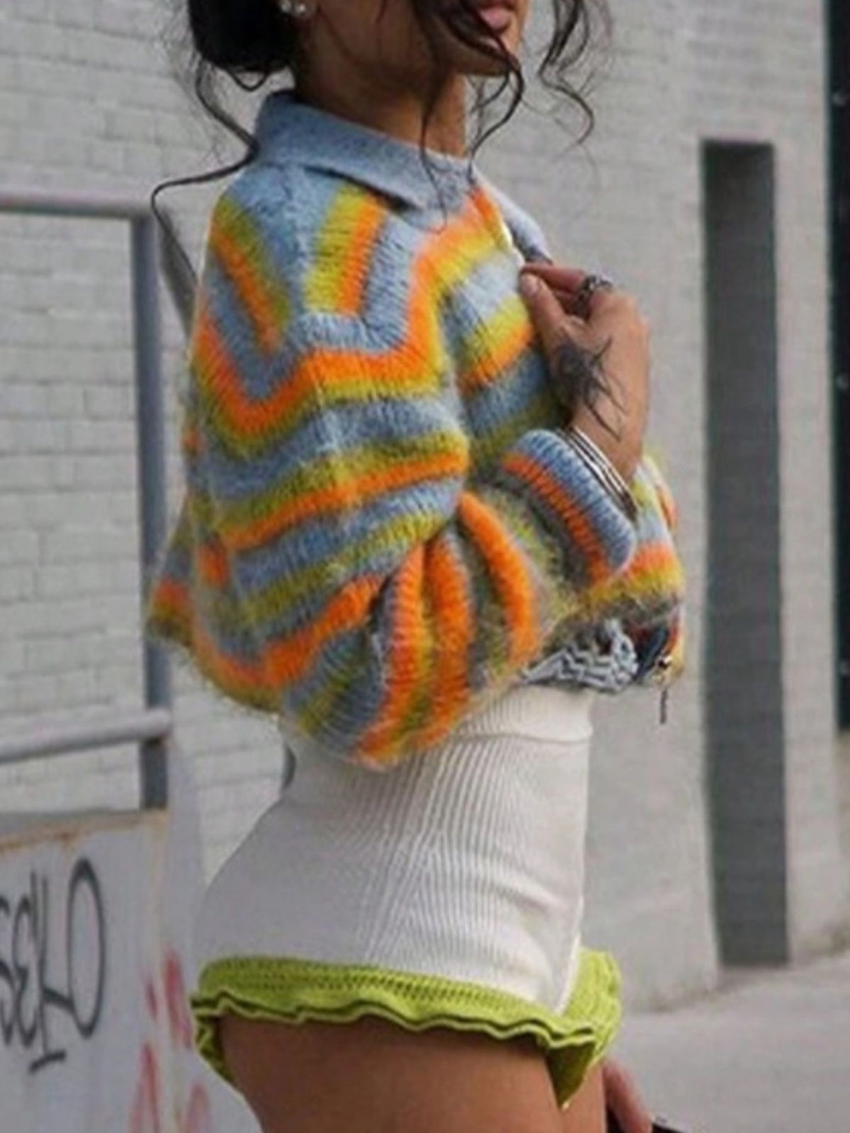 Gilet Emma court rayé – photo produit 5