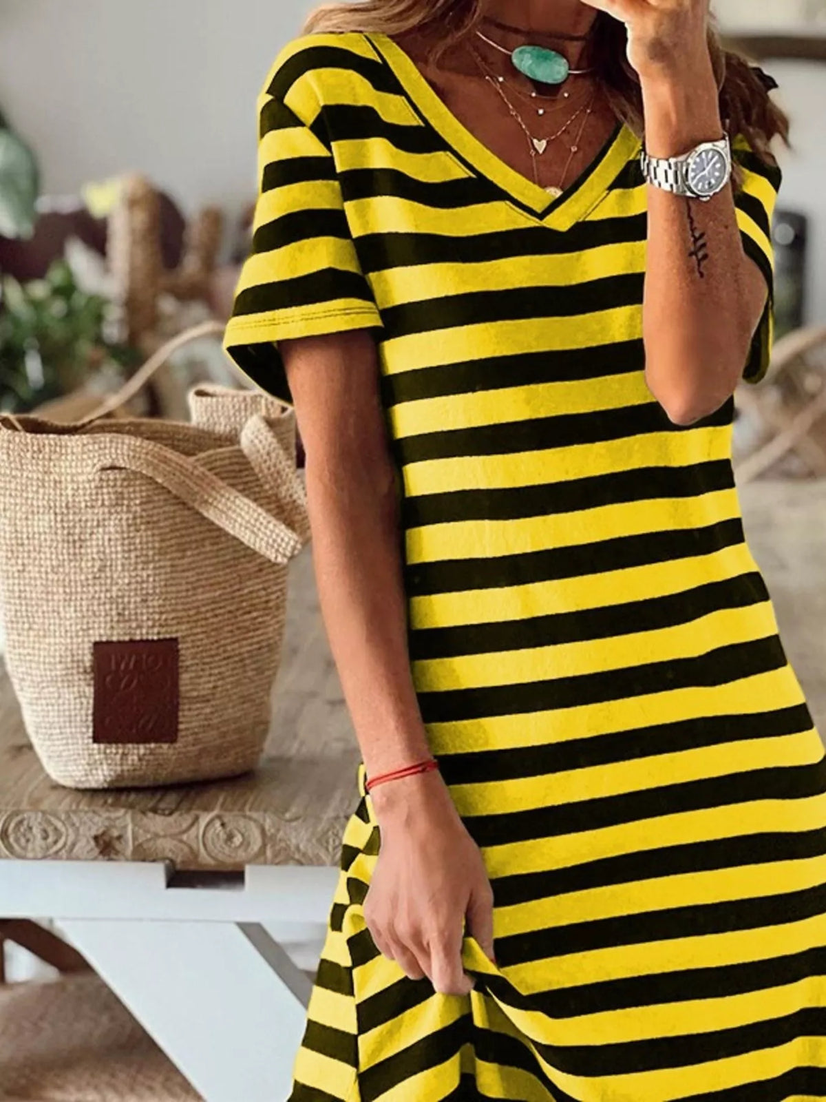 Robe midi Camille rayée – photo produit 6