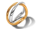 PANDORA JEWELRY Mod. 163262C00-56ESSENCE TWO-TONE ENTWINED BANDS RING - SIZE 56
