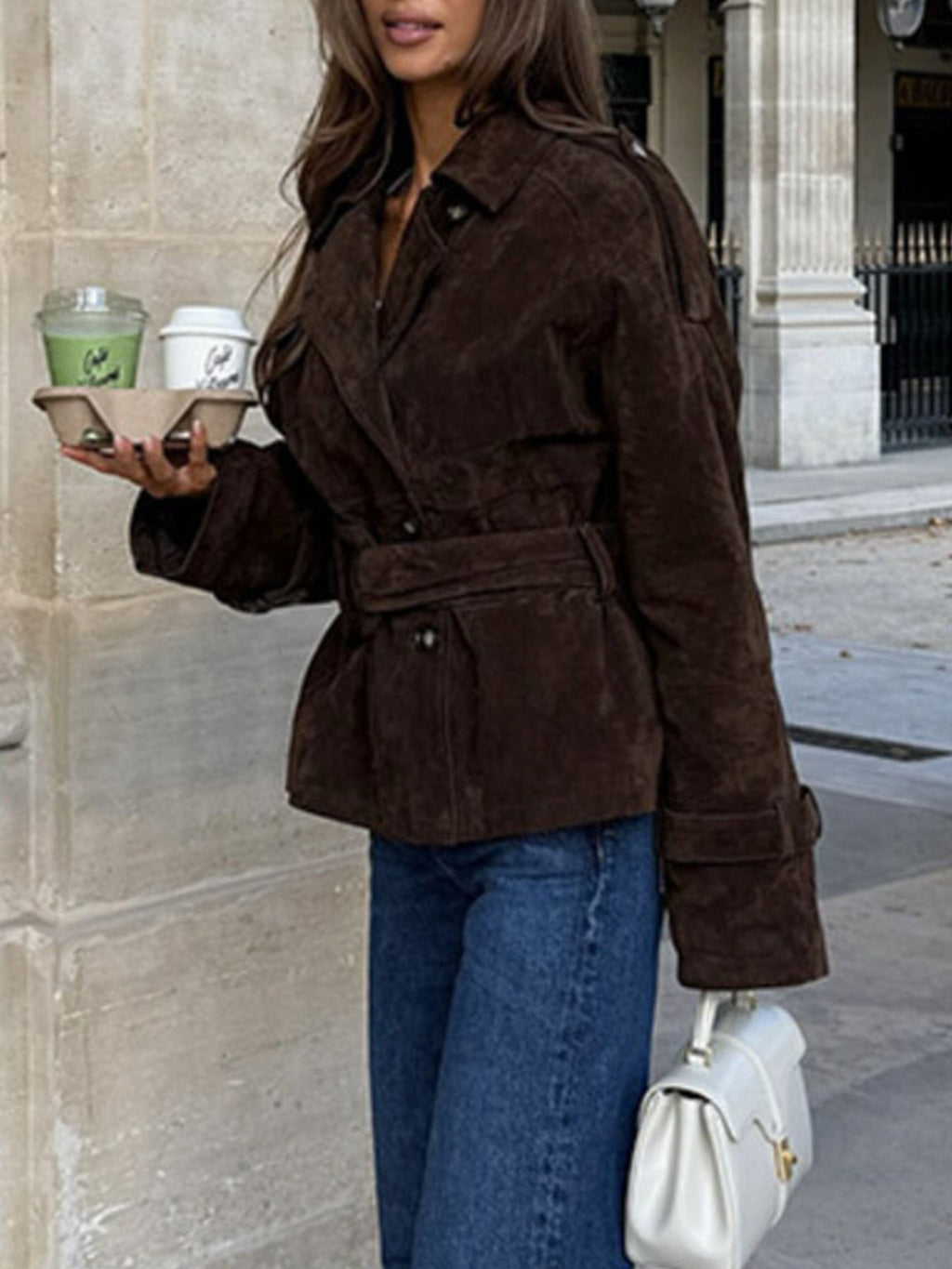 Manteau – Daphné col cranté ceinture – photo produit 5