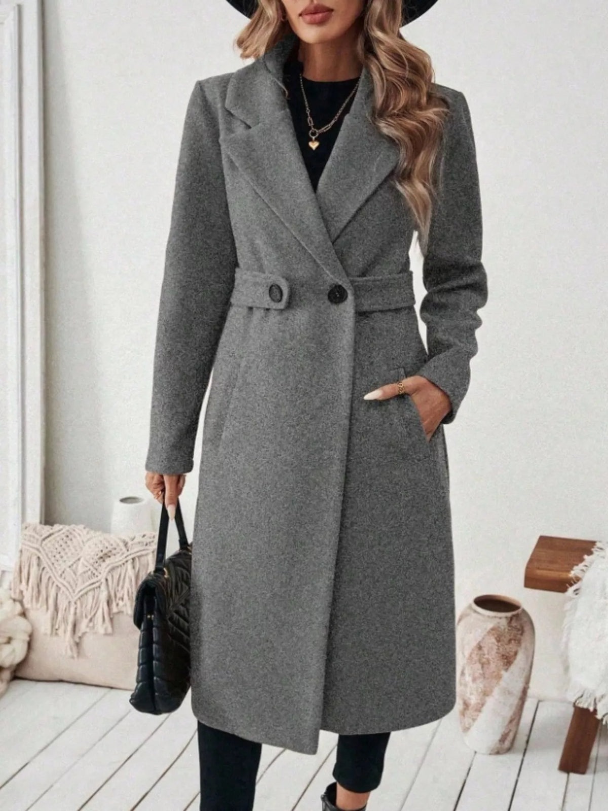 Manteau Livia ceinturé grande taille – photo produit 1