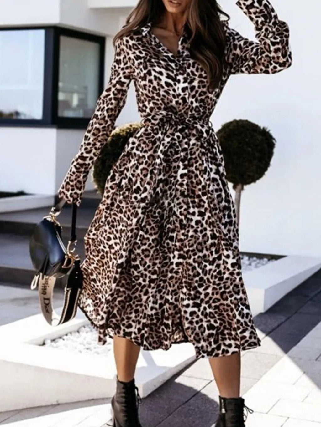 Robe midi Léa léopard – photo produit 2