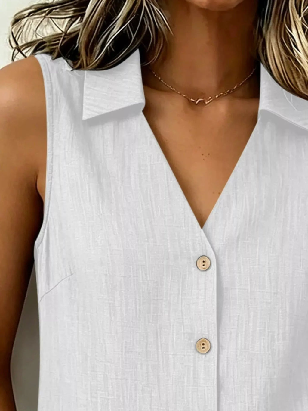 Top – Amalia boutonné col grande taille – photo produit 10
