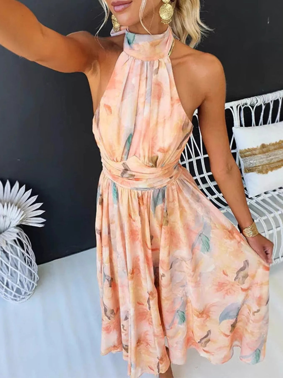 Robe longue Pli fleurie – photo produit 3