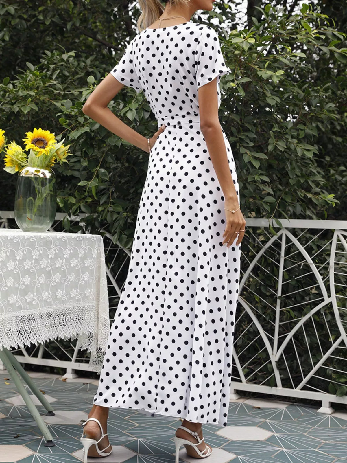Robe longue Inès à pois – photo produit 5