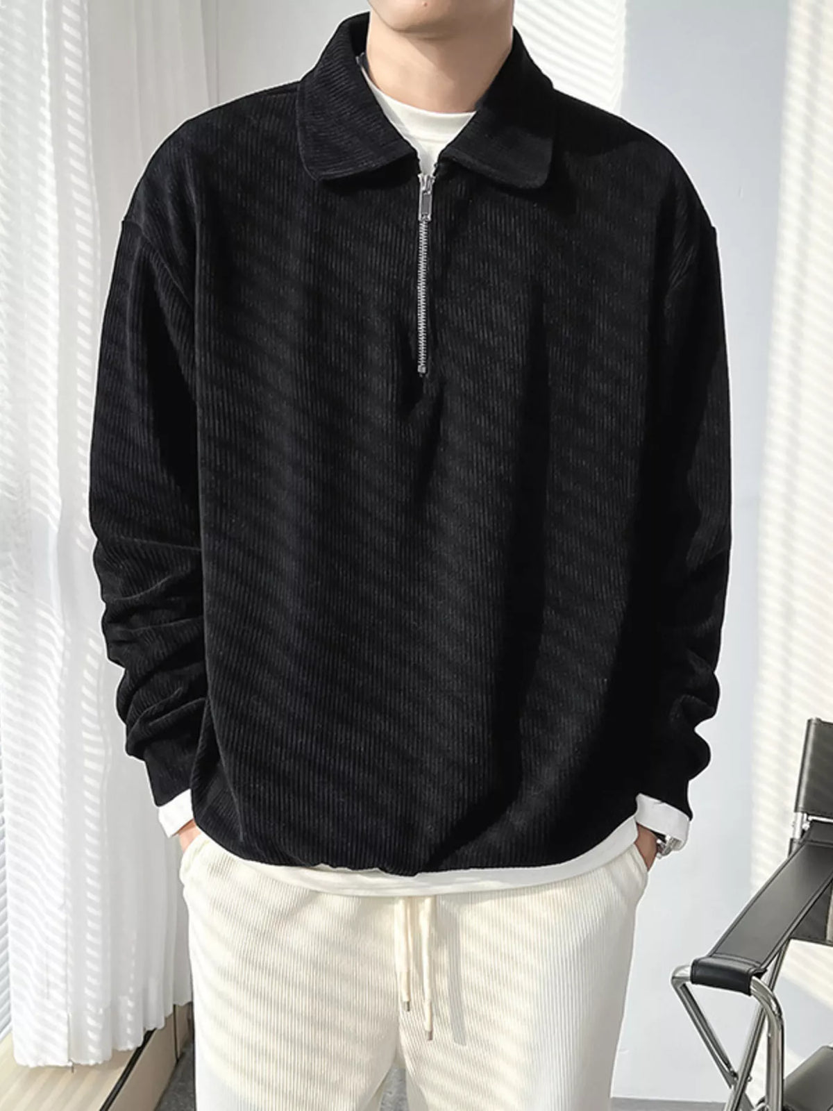 Polo homme Adem en velours côtelé – photo produit 4