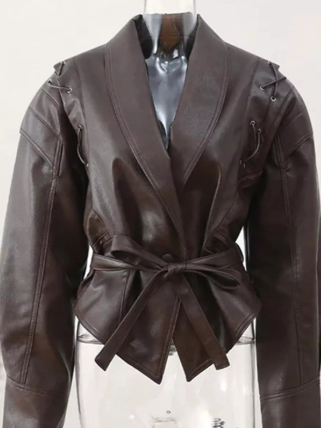 Veste Romy ceinturée effet cuir – photo produit 9
