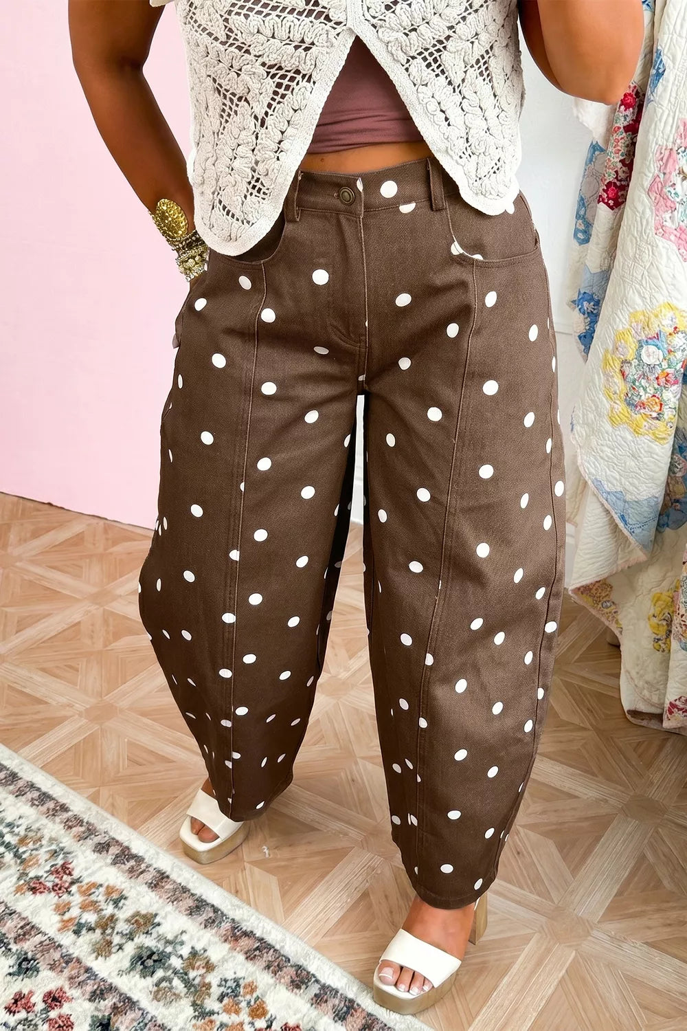 Jean – Anaëlle barrel pois coutures – photo produit 5