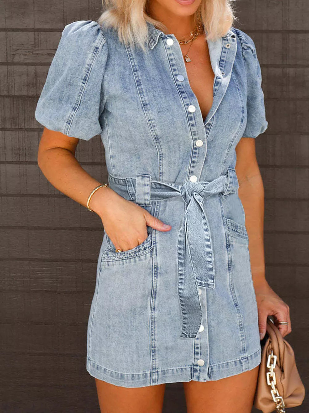 Robe courte Mila en jean – photo produit 3
