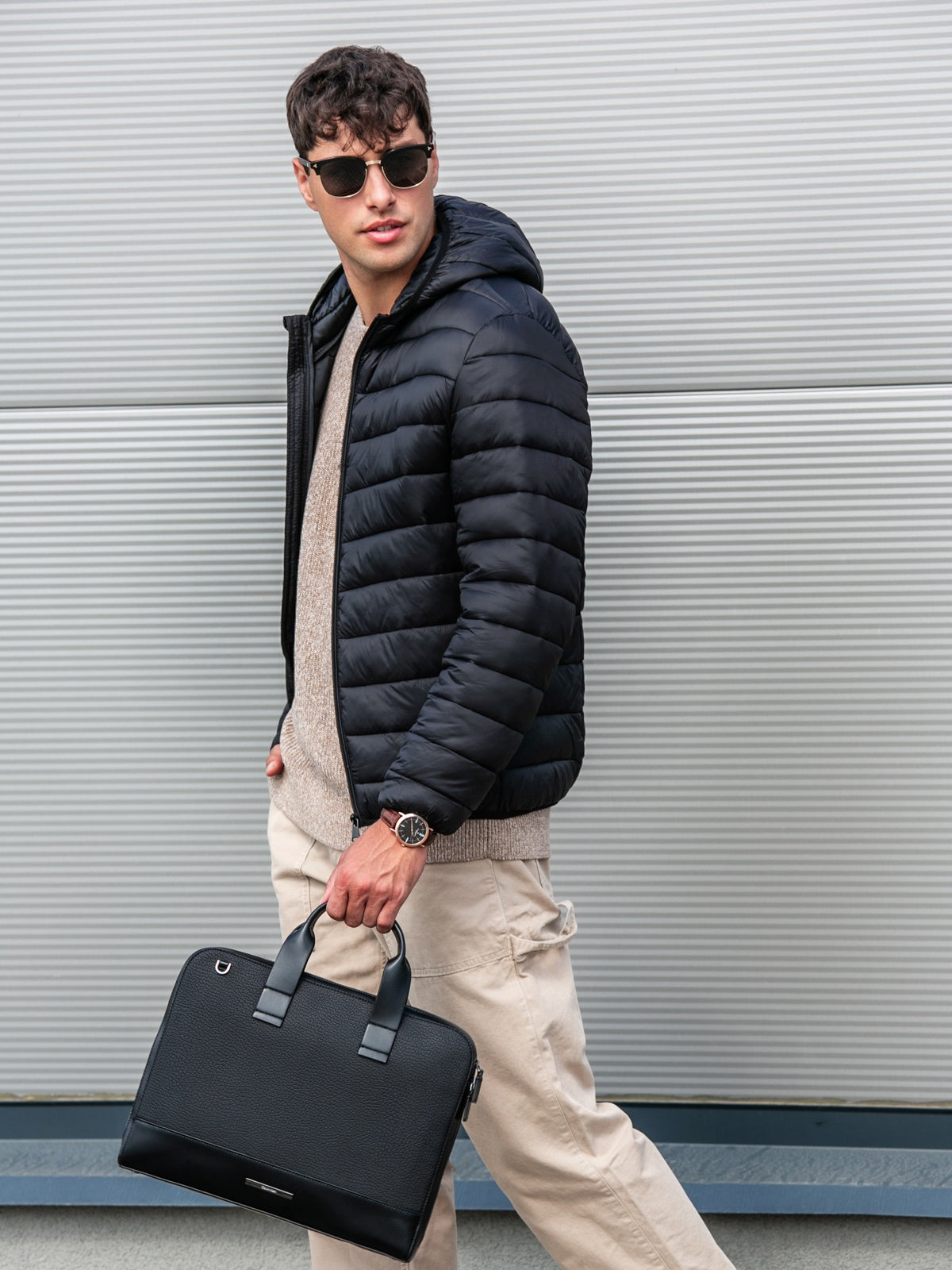 Veste homme L’Arte Milano noire déperlante