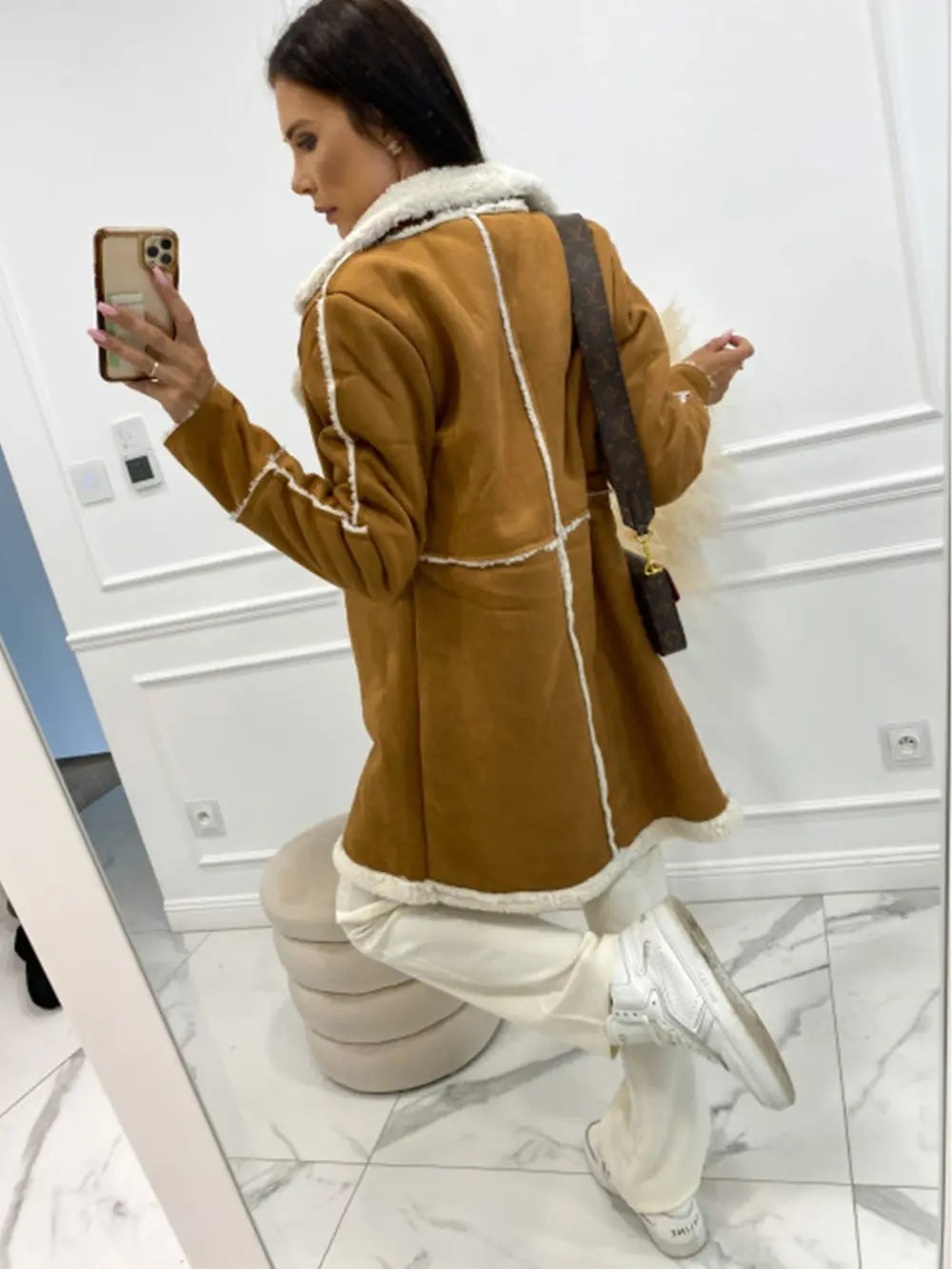 Manteau – Naëlle boutonné coutures apparentes – photo produit 3