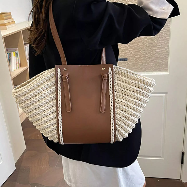 Alma Braided Straw Shoulder Bag