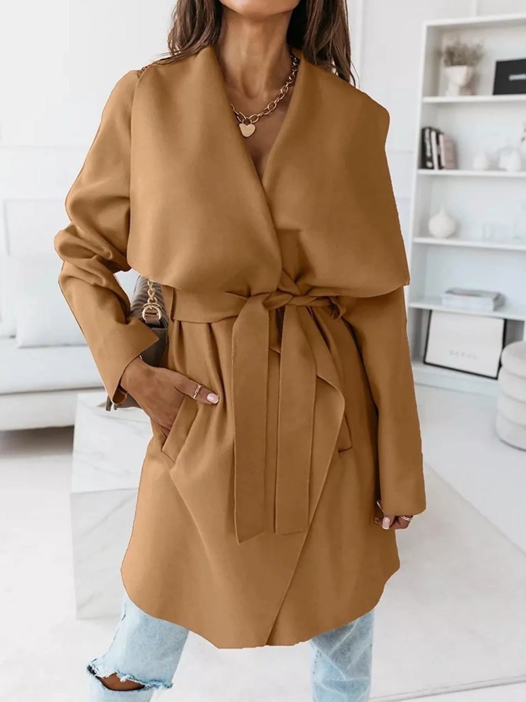 Manteau Thélia ceinturé – photo produit 1
