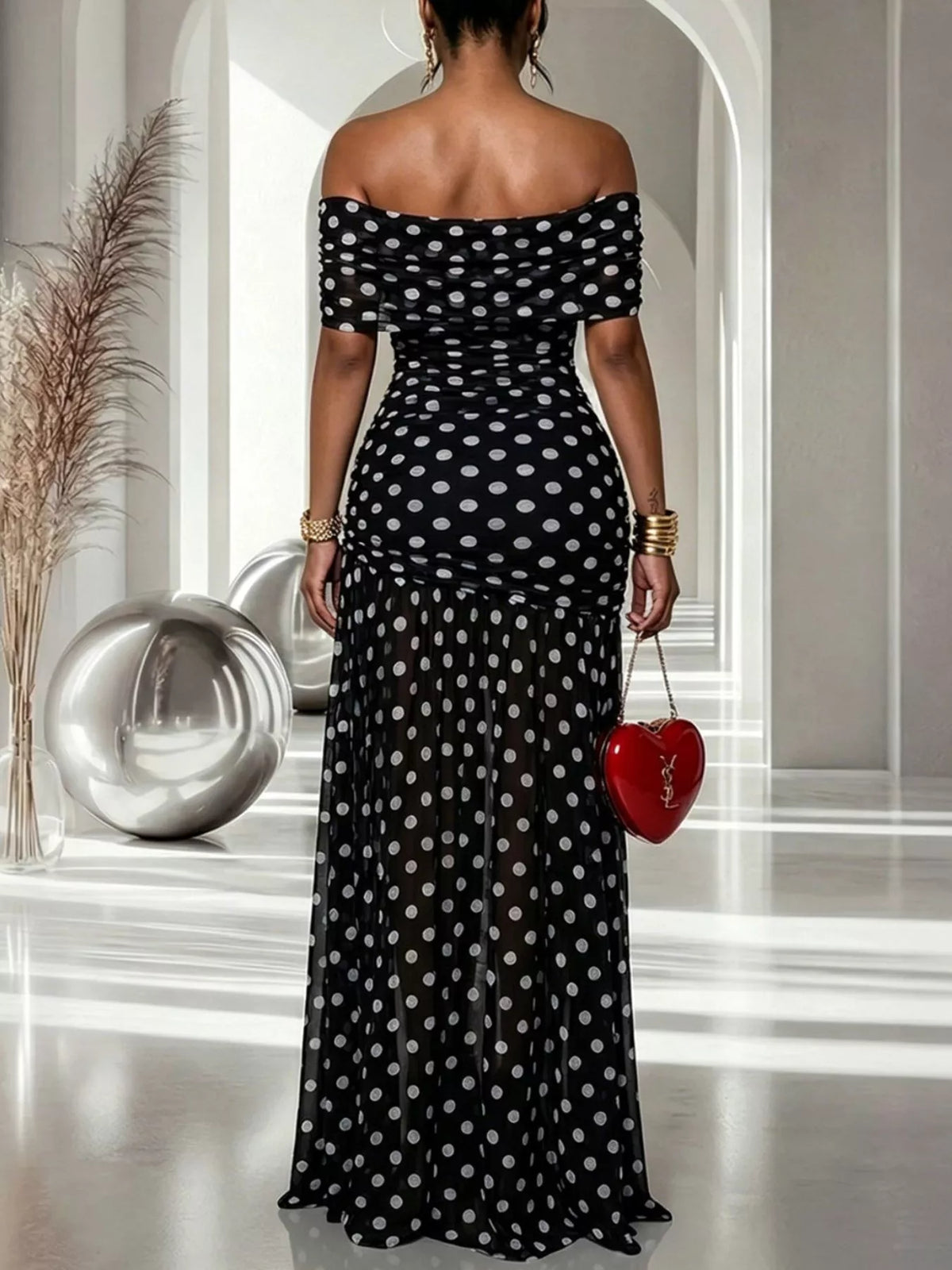 Robe longue Vita à pois – photo produit 2