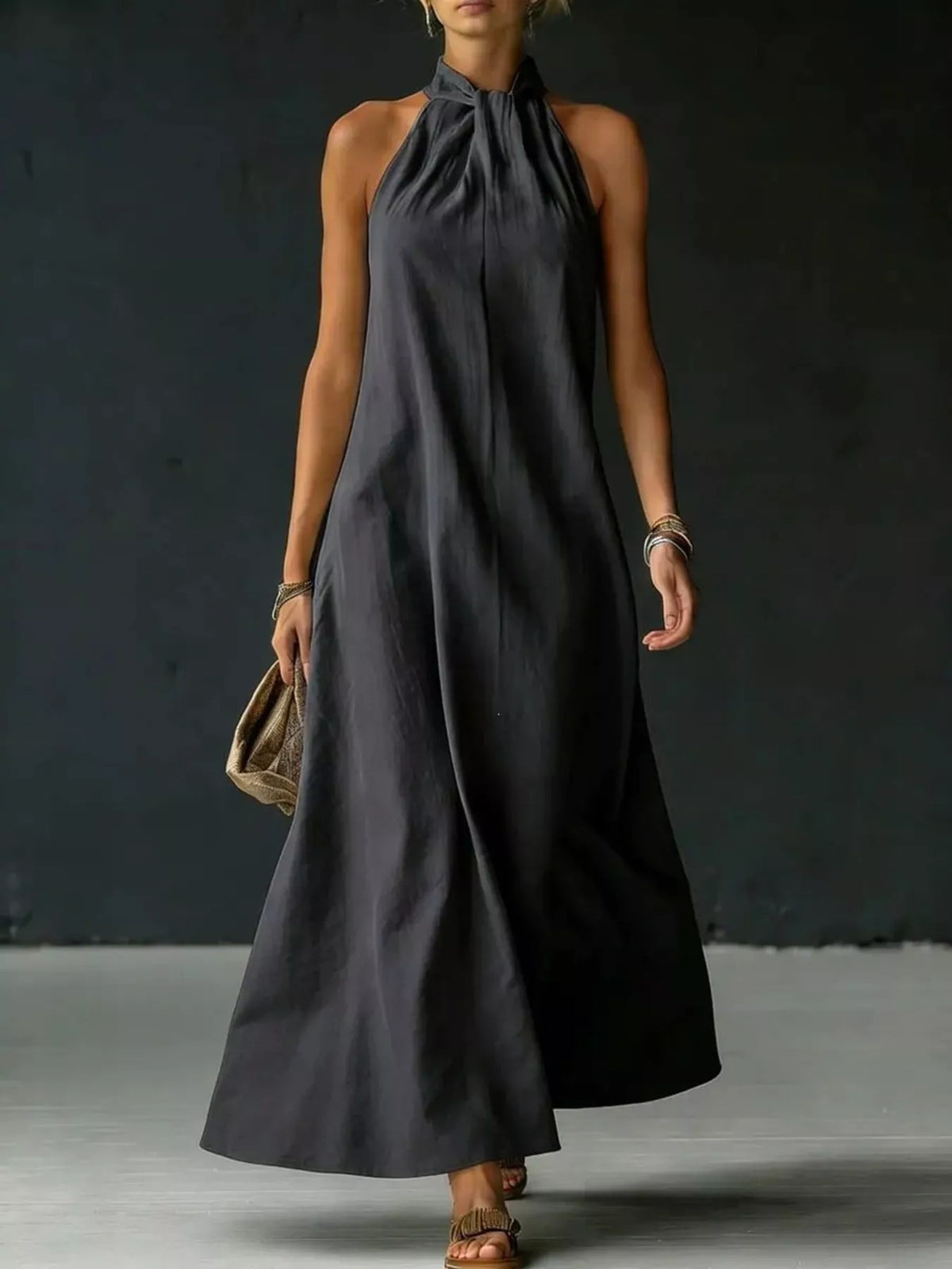 Robe Éléna – longue dos nu grande taille – photo produit 7