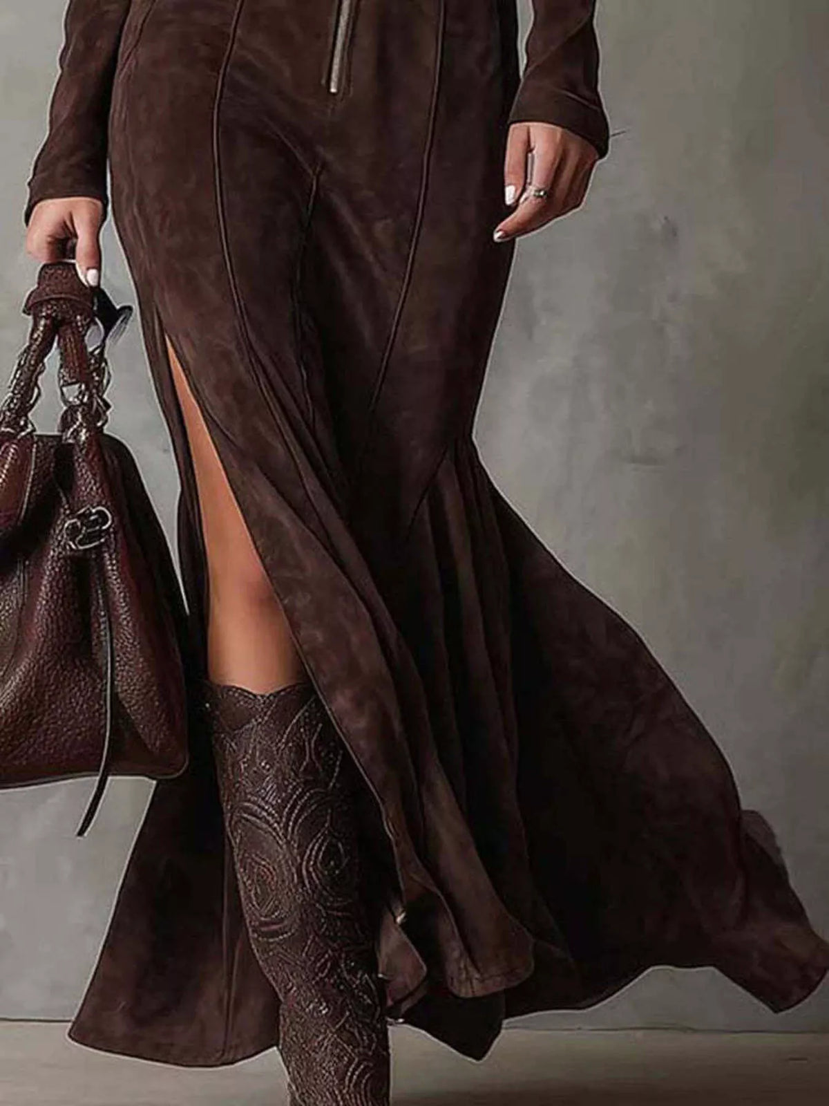 Robe Irina zippée à fente – photo produit 3