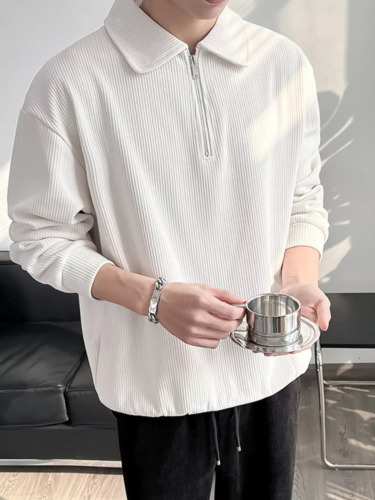 Polo homme Adem en velours côtelé – photo produit 5