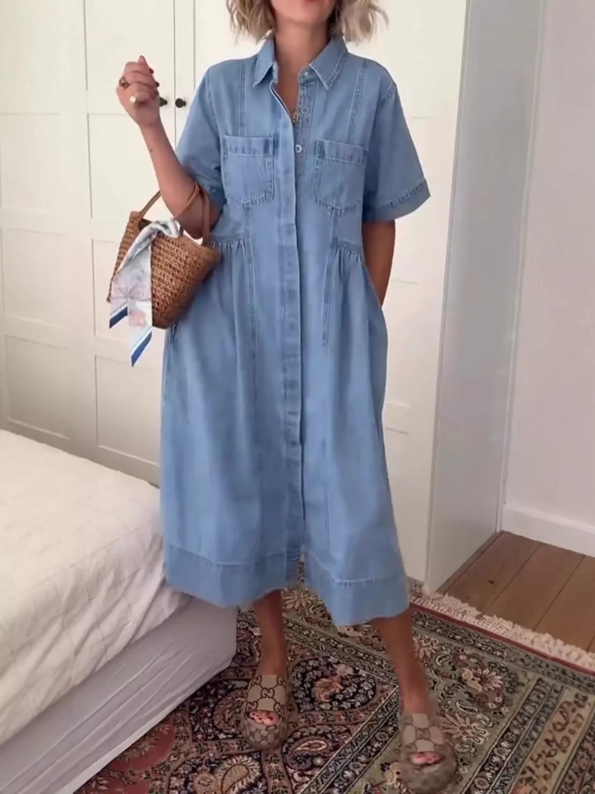 Robe midi Shatter en jean – photo produit 2