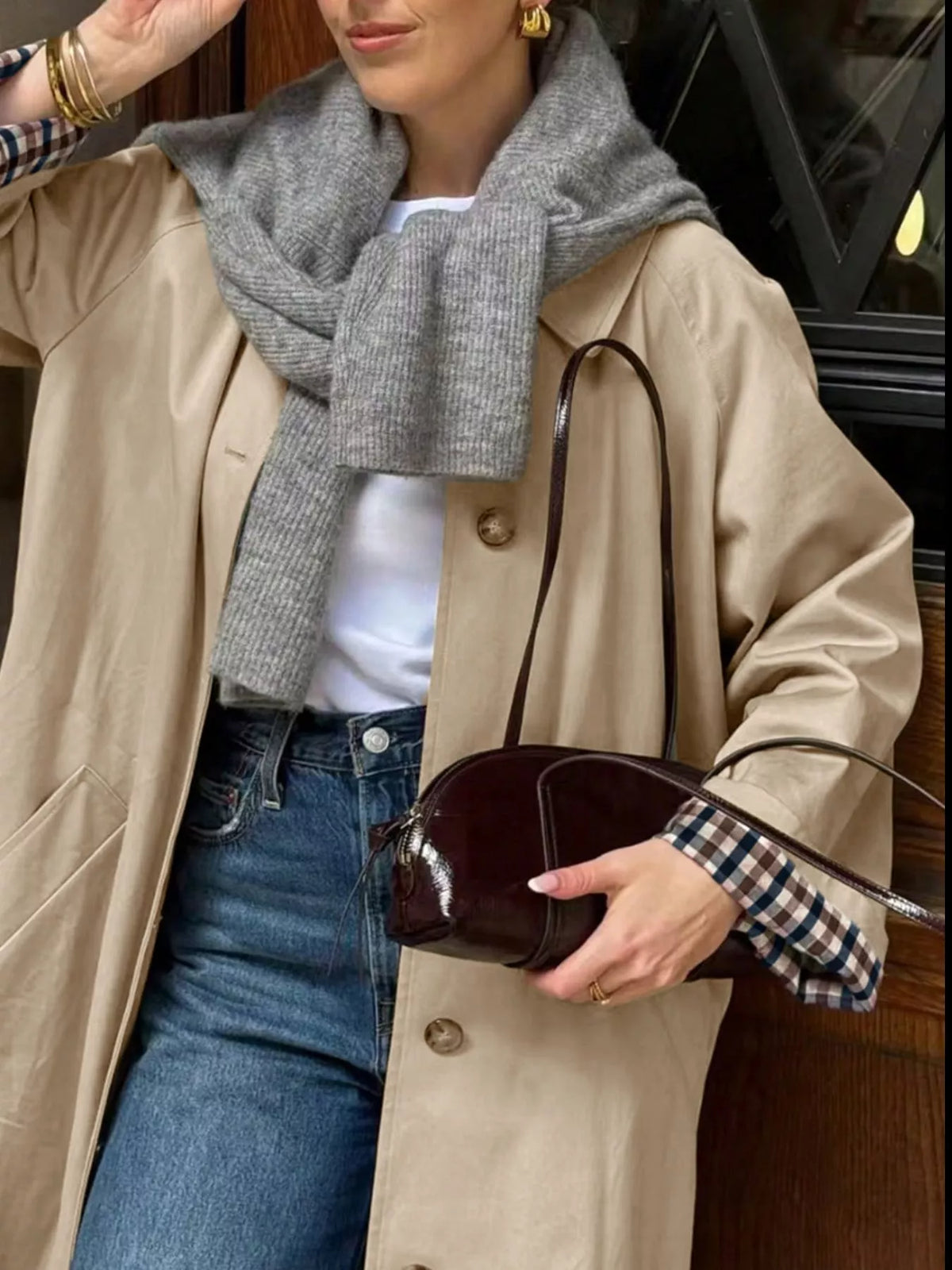 Trench Perla à doublure carreaux – photo produit 4