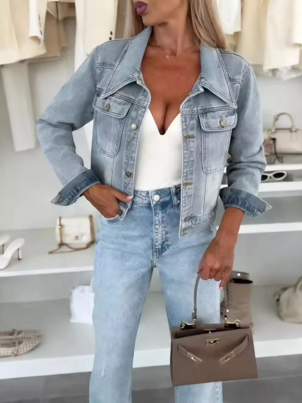 Veste en jean Jade grande taille – photo produit 3