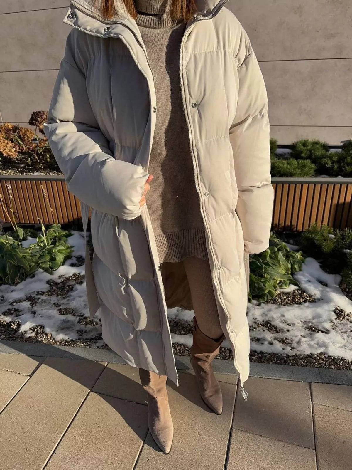 Manteau Évanie – long matelassé ceinturé – photo produit 4