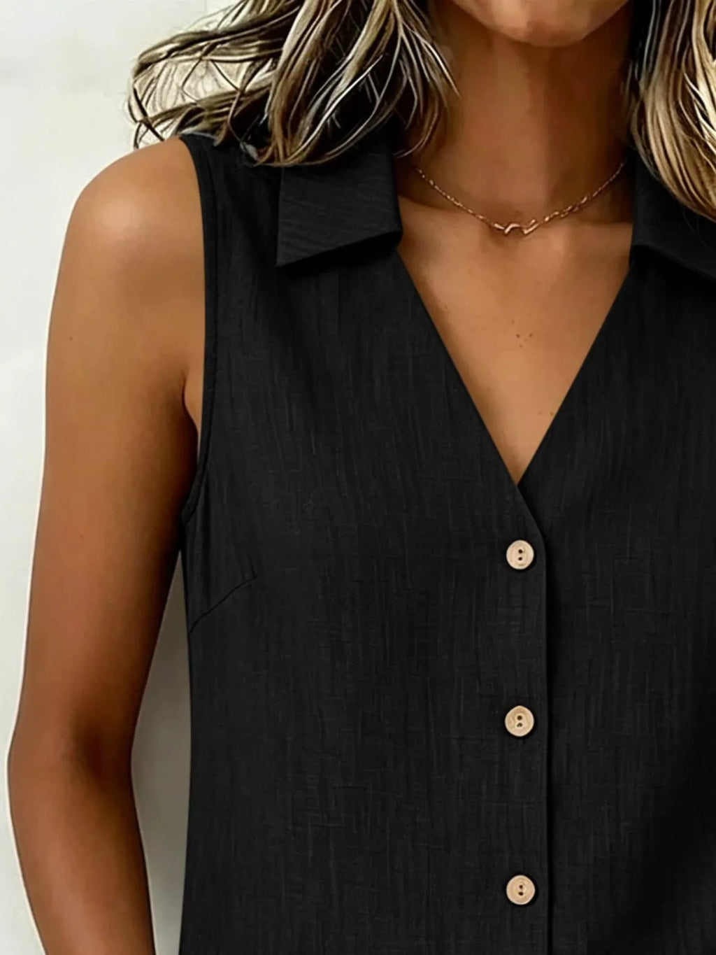 Top – Amalia boutonné col grande taille – photo produit 4