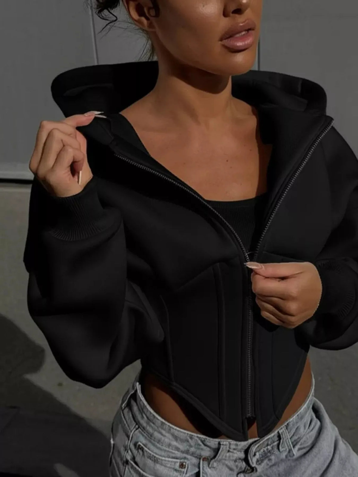 Sweat Daisy court zippé – photo produit 8