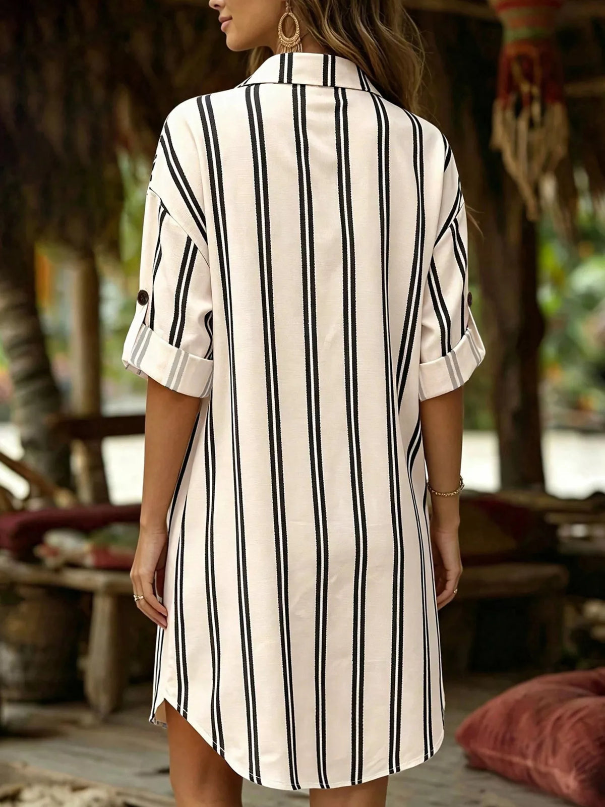 Robe chemise Solène rayée – photo produit 3