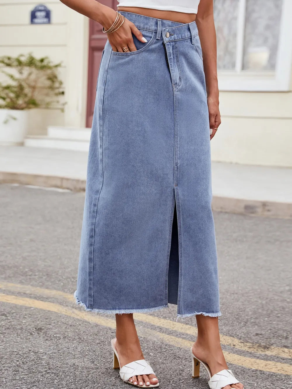 Jupe Carla en jean asymétrique – photo produit 3